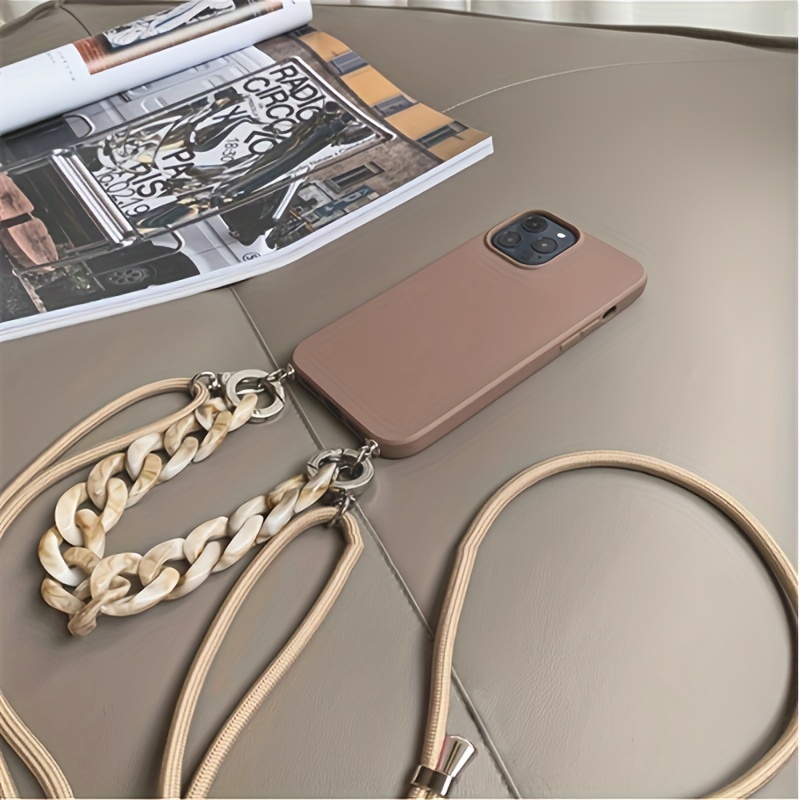 Lanière de Téléphone, Housse de Protection en Silicone pour Sangle de cou  de Téléphone Portable avec Support de Bague de Téléphone Réglable à 360