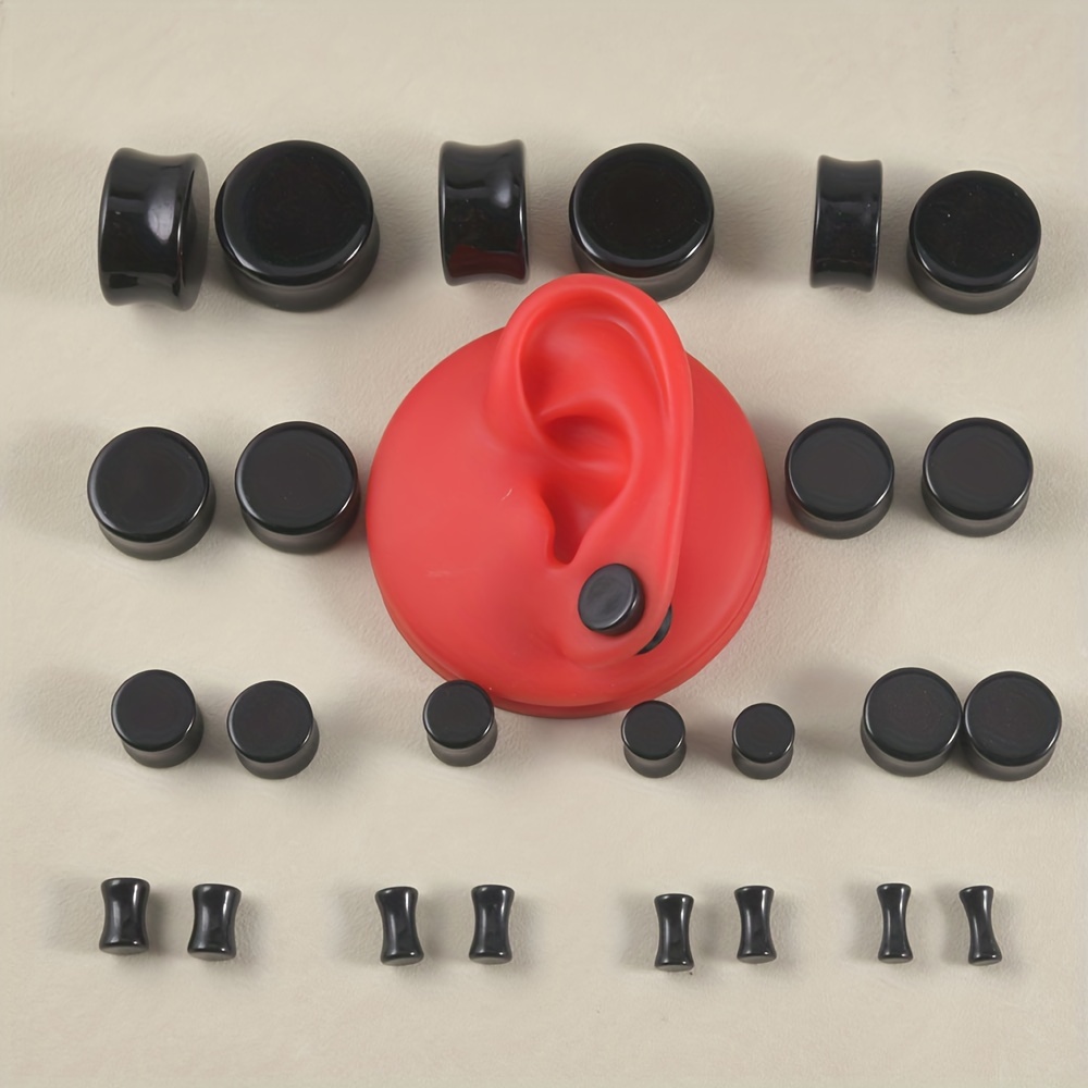 Acrylic Ear Plugs Earrings Set, Punk Style