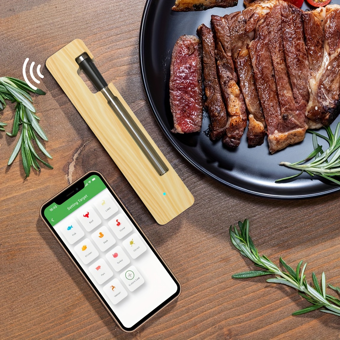 Meat Thermometers Premium Wireless Smart Meat Thermometer - Temu