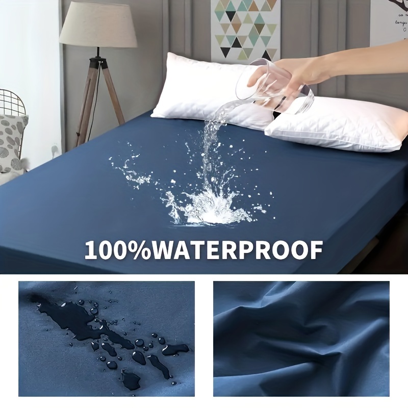 Mattress Protector Waterproof Mattress Cover Deep Pocket Dustproof Mattress  Protector,Fitted Sheet Style w Elastic Rubber Band