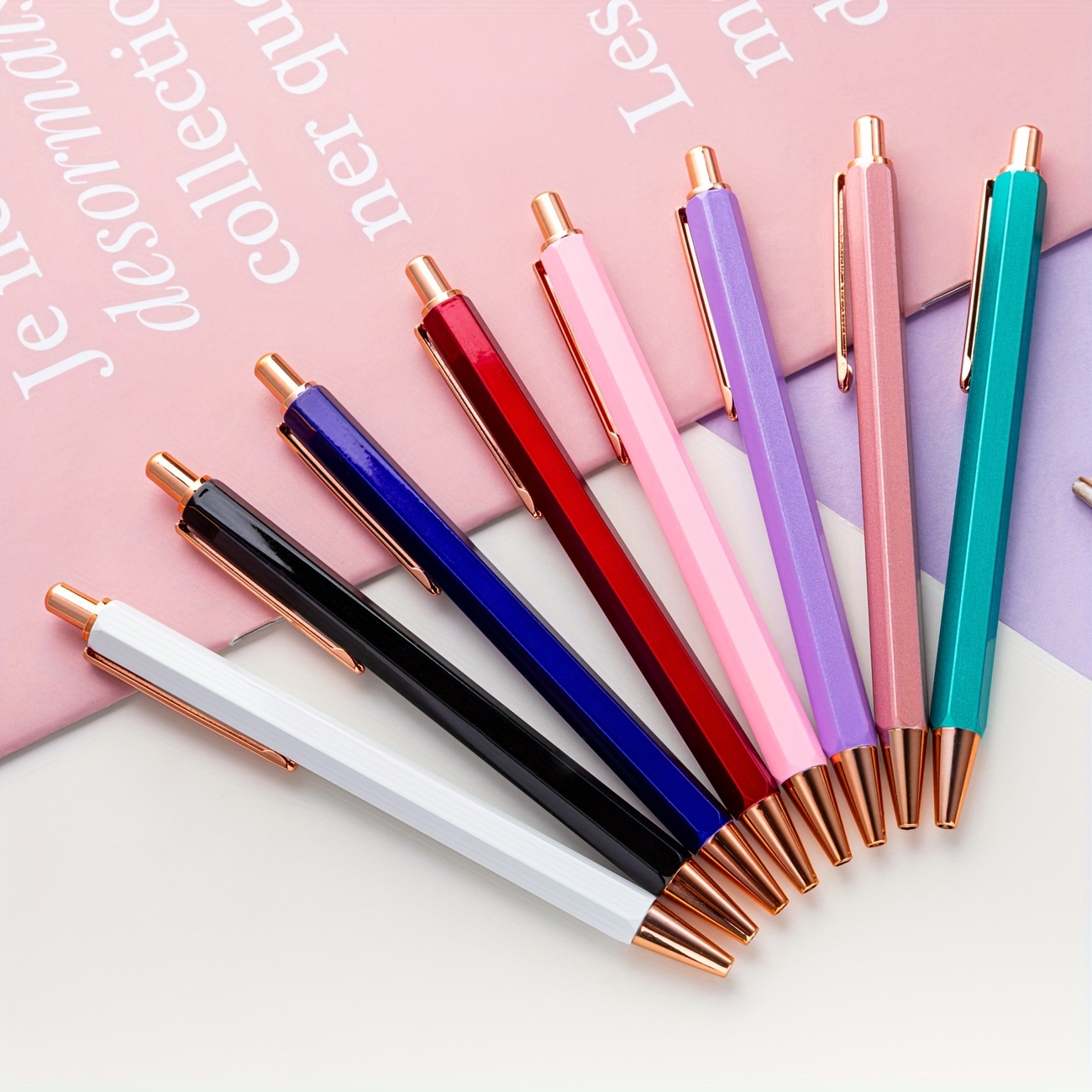 Hexagon Ballpoint Pens For Journaling, Cute Comfortable Writing Metal  Retractable Pretty Pens For Women Office Supplies Gift, Back To School,  School Supplies, Kawaii Stationery, Colors For School, Markers, Writing  Pens, Back To