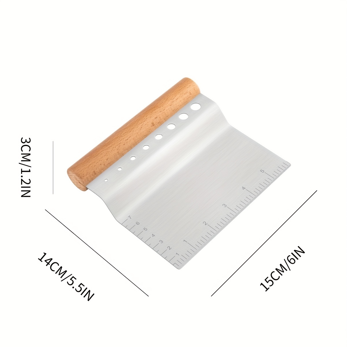 2-In-1 Stainless Steel Dough Cutter & Scraper with Peeling Hole