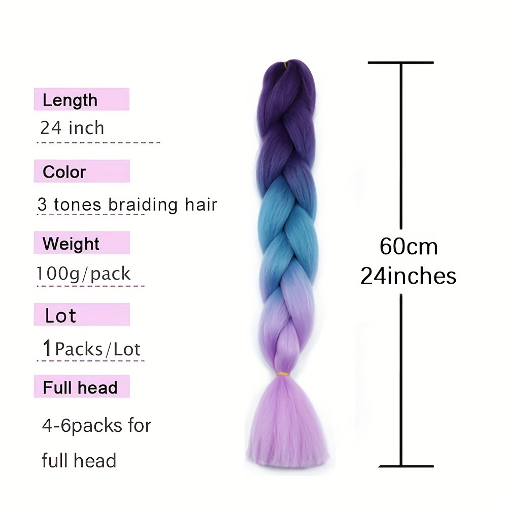 synthetic ombre color 24 inch jumbo braided hair extensions pre stretched crochet braided hair extensions 4