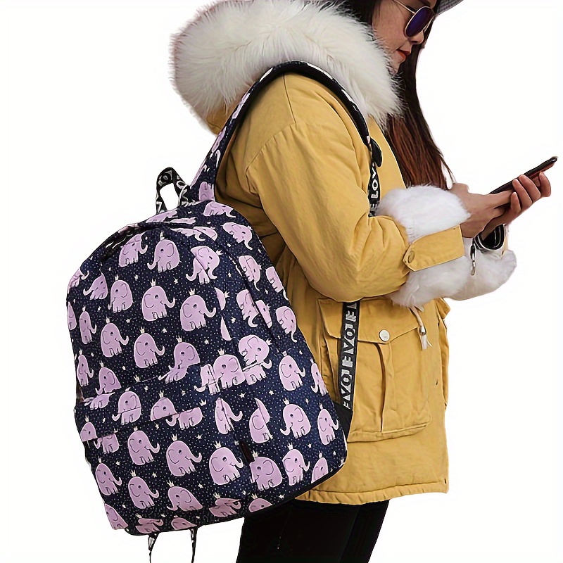 Mochila pequeña para mujer con estampado de letras, bolso de hombro  informal, bolso tipo cartera para viajes de trabajo, monedero - Temu Spain