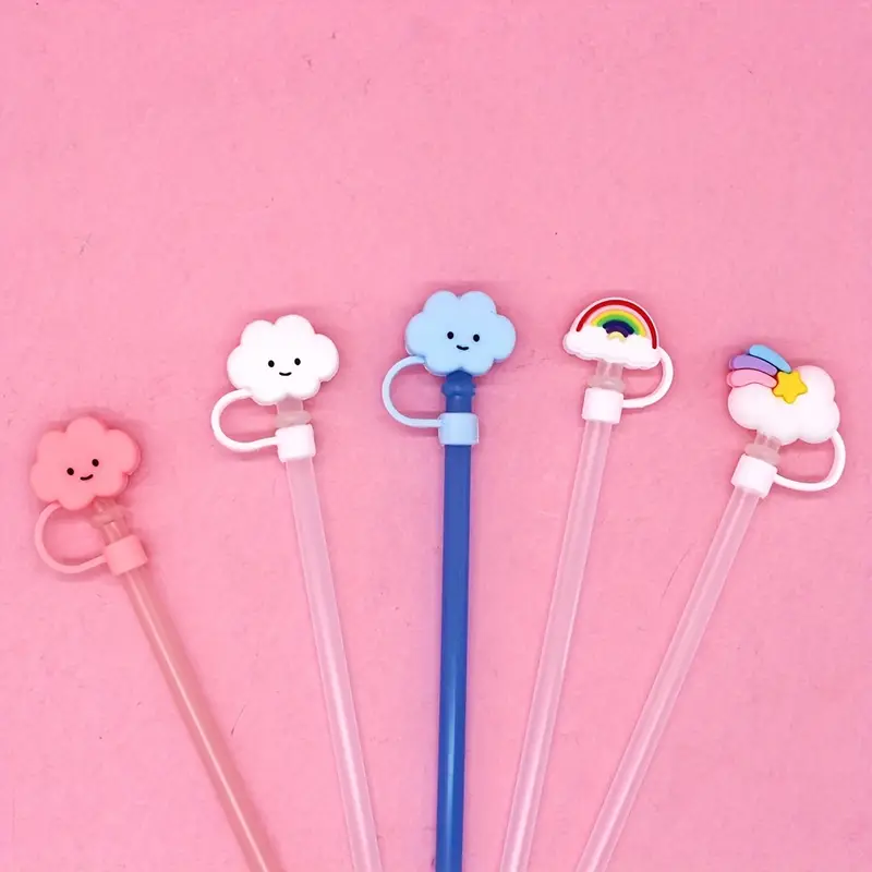Cute Cloud Shape Straw Covers , Silicone Cloud Straw Covers, Straw