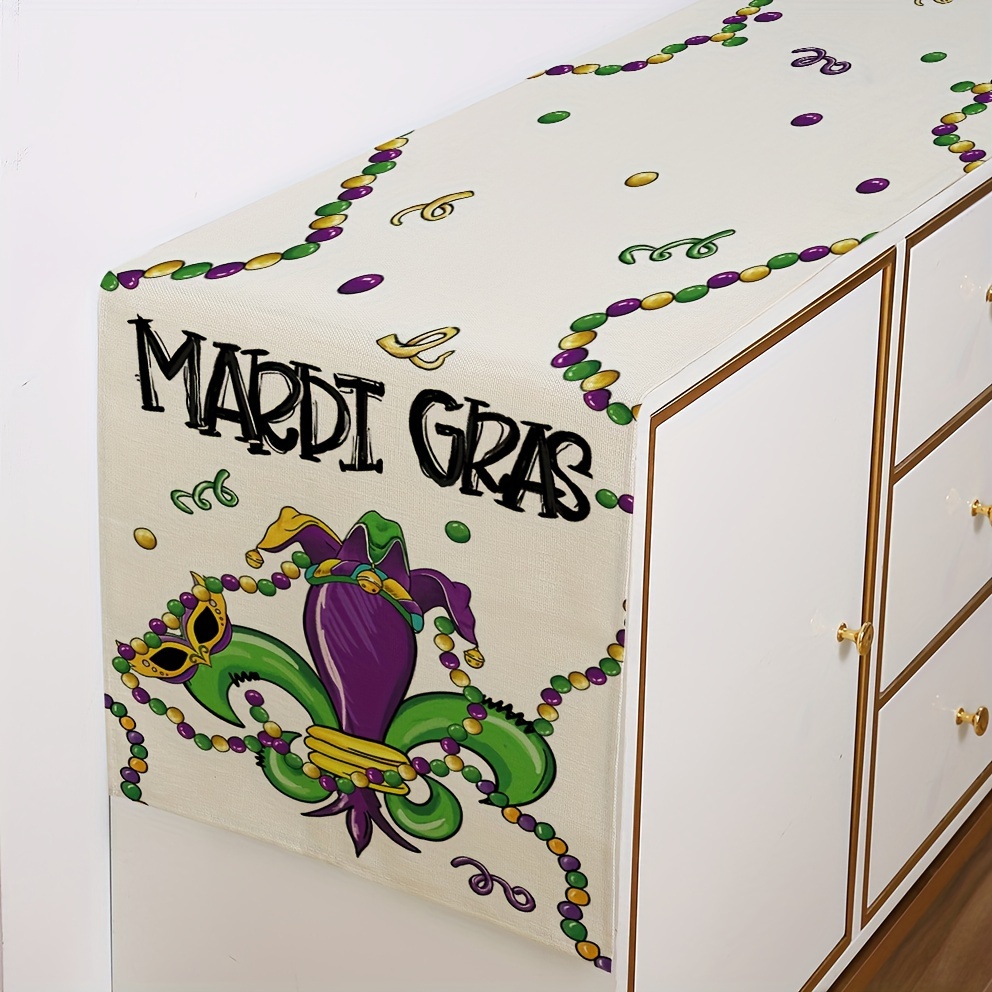 1pc, Decorazione Da Tavola, Tovaglia Per Tavolo Di Carnevale Mardi Gras,  Decorazione Per Feste Di Maschere