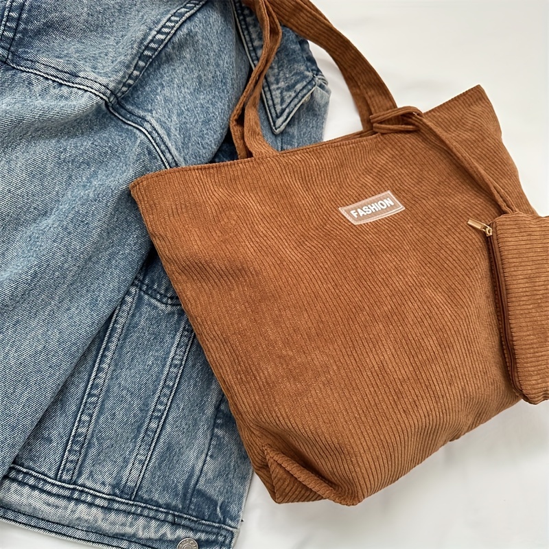 Women's Tote Bag Lightweight Corduroy Handbag  You Need this one  : Brown