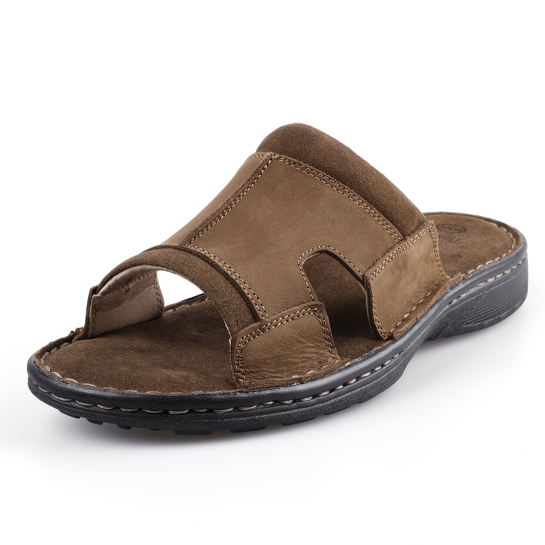 Men's Leather Slide Sandals | Memory Foam | Moisture Wicking | Non-slip Sole | Our Store