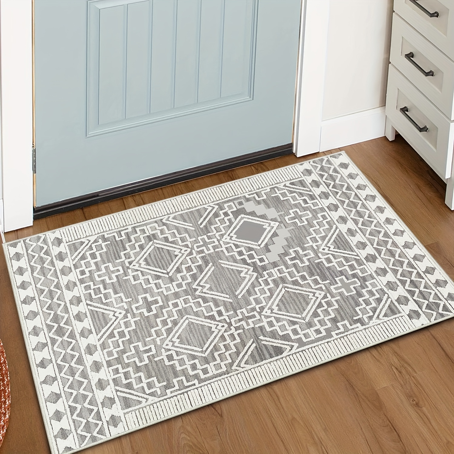 Small Boho Vintage Rug for Front Door Patio Entrance