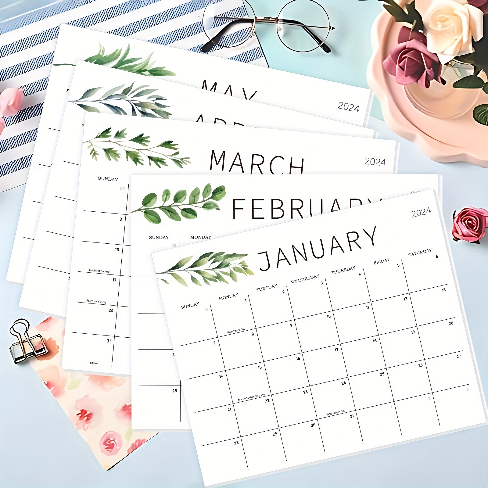 2024 2024 Desk Calendar Desk Calendar From January 2024 To - Temu