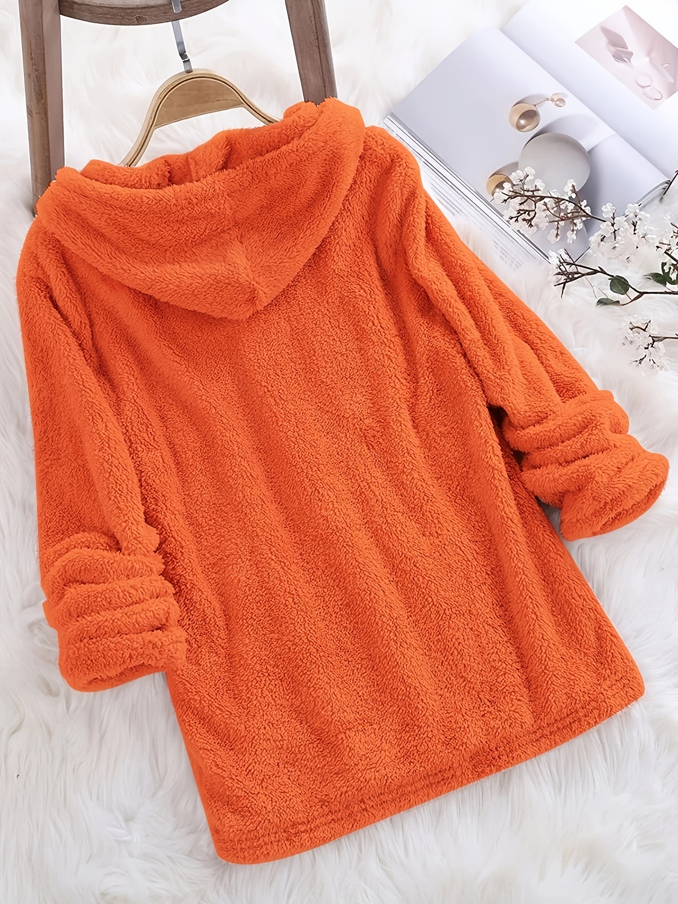 Womens fluffy best sale fleece hoodie