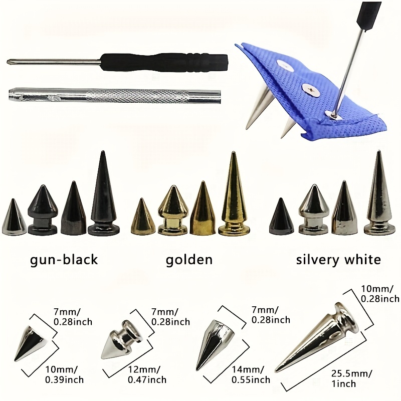 Punk Rivet Screw Back Studs And Spikes Kit With Tools - Temu