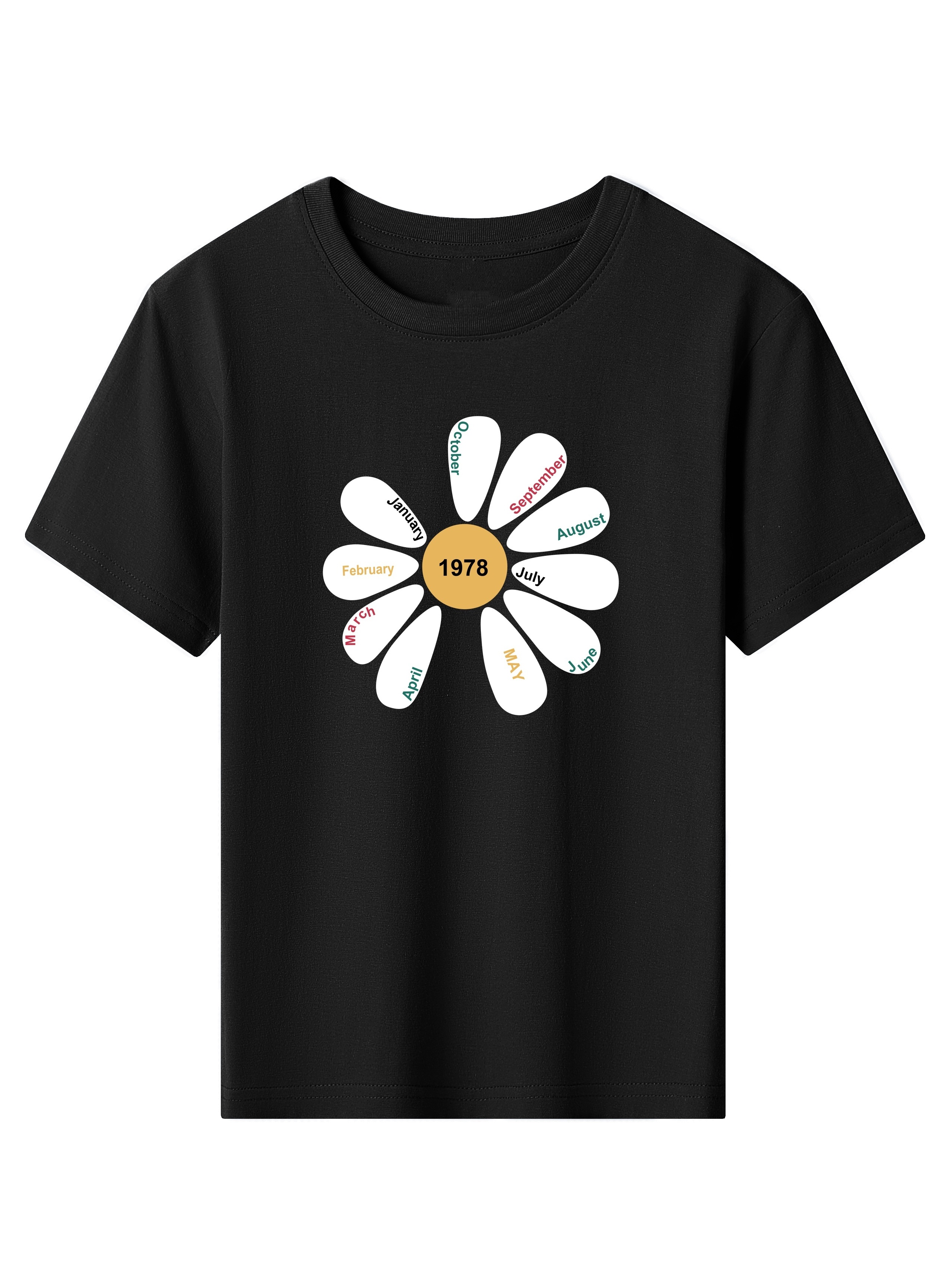 Chicas Daisy Flores Impresión Casual Camiseta Manga Corta Versátil Y  Inteligente Cuello Redondo Tee Para Niños Adolescentes, Idea De Regalo -  Temu