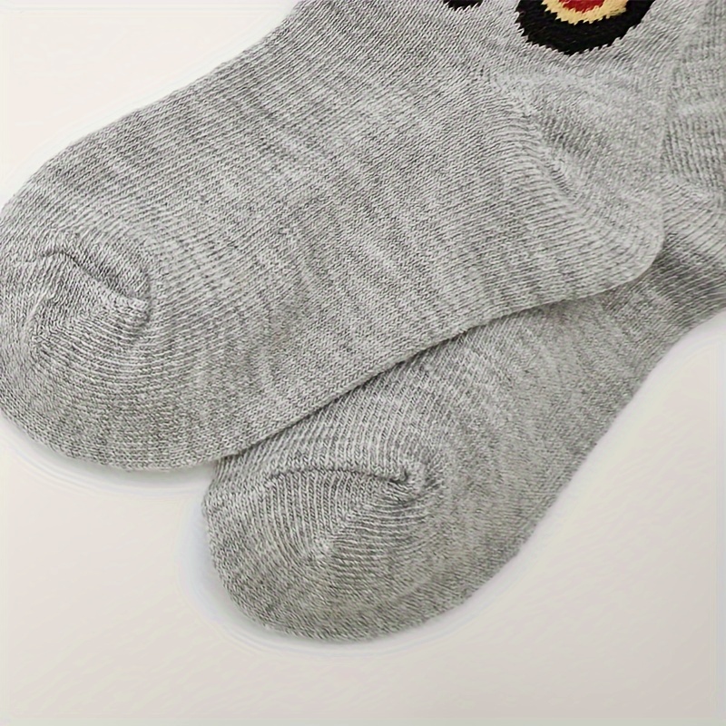 6 Pairs/3 Pairs Boys' Youngsters Cartoon Tractor Pattern Cute Socks, Breathable Comfort Crew Socks, 1-6 Years Fashion Socks