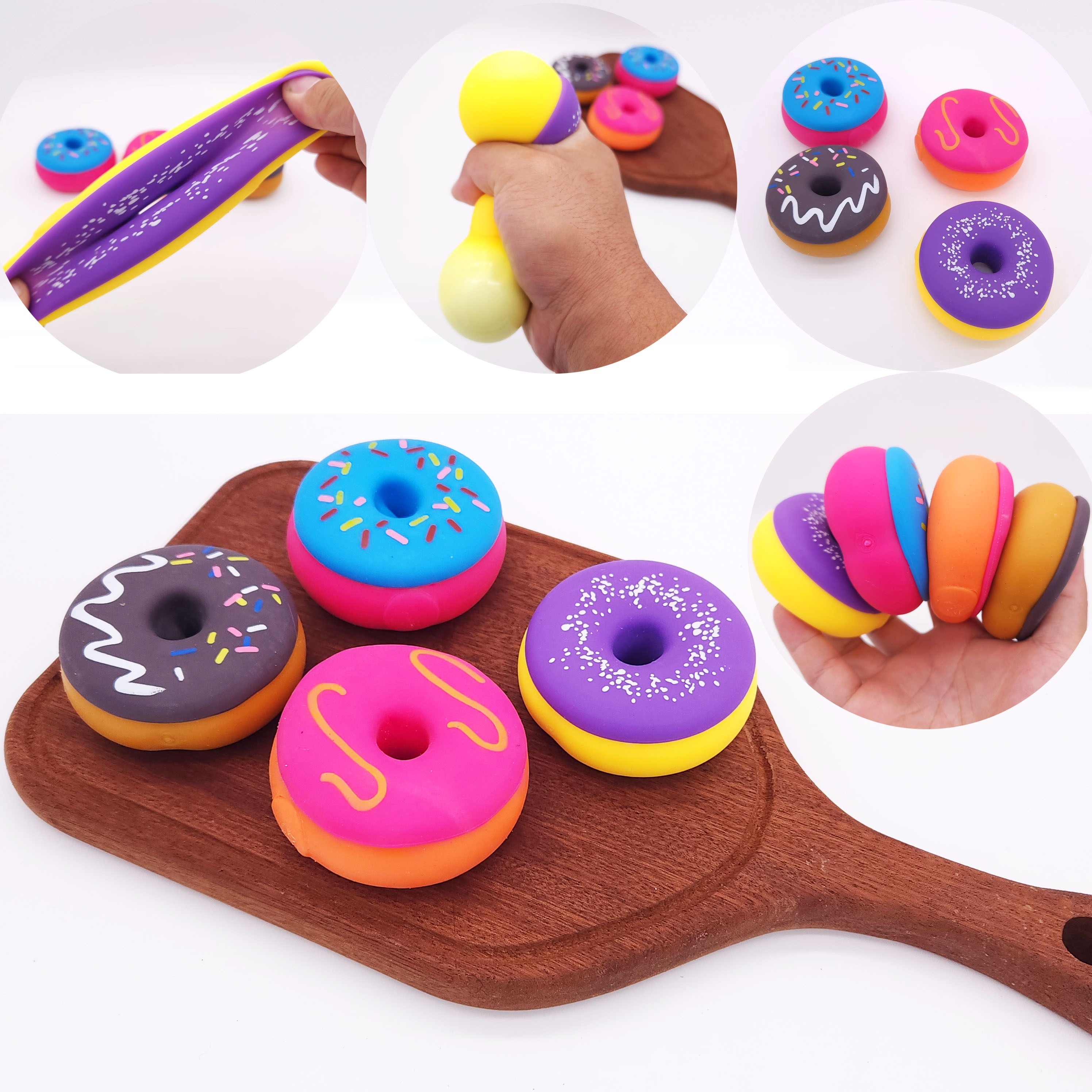 Tpr Soft Simulation Cartoon Donut Creative Funny Squeeze Toy - Temu