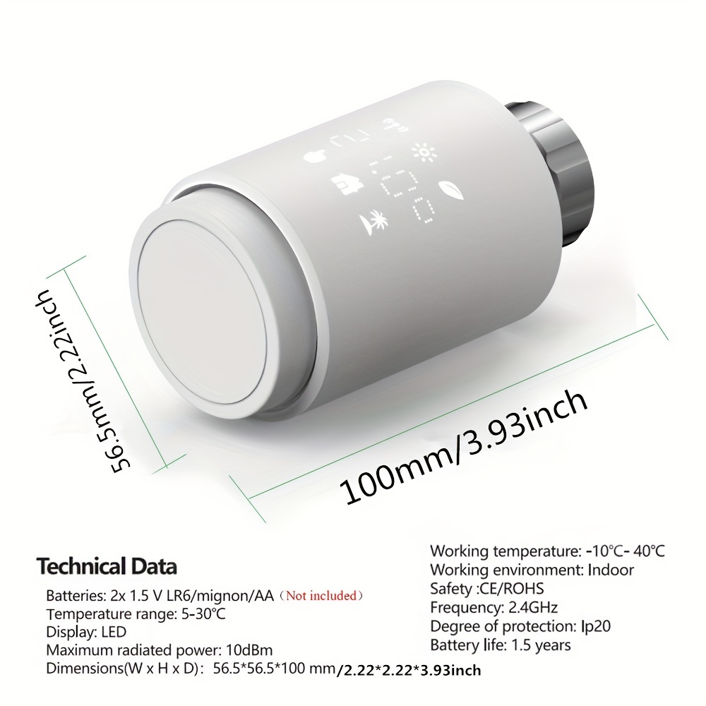 1pc WiFi Zigbee 3.0 Smart TRV Tuya Radiateur Thermostatique - Temu