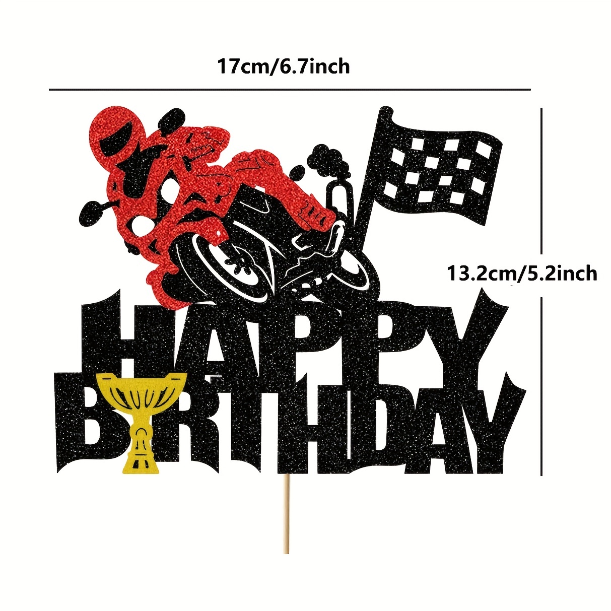 Motocicleta corrida tema bolo de aniversário topper esportes