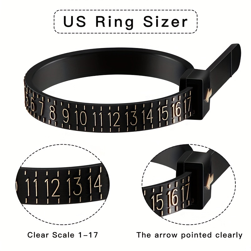 Ring Sizing Kit Plastic Belt Ring Sizer size 1 to Size 17 Size for