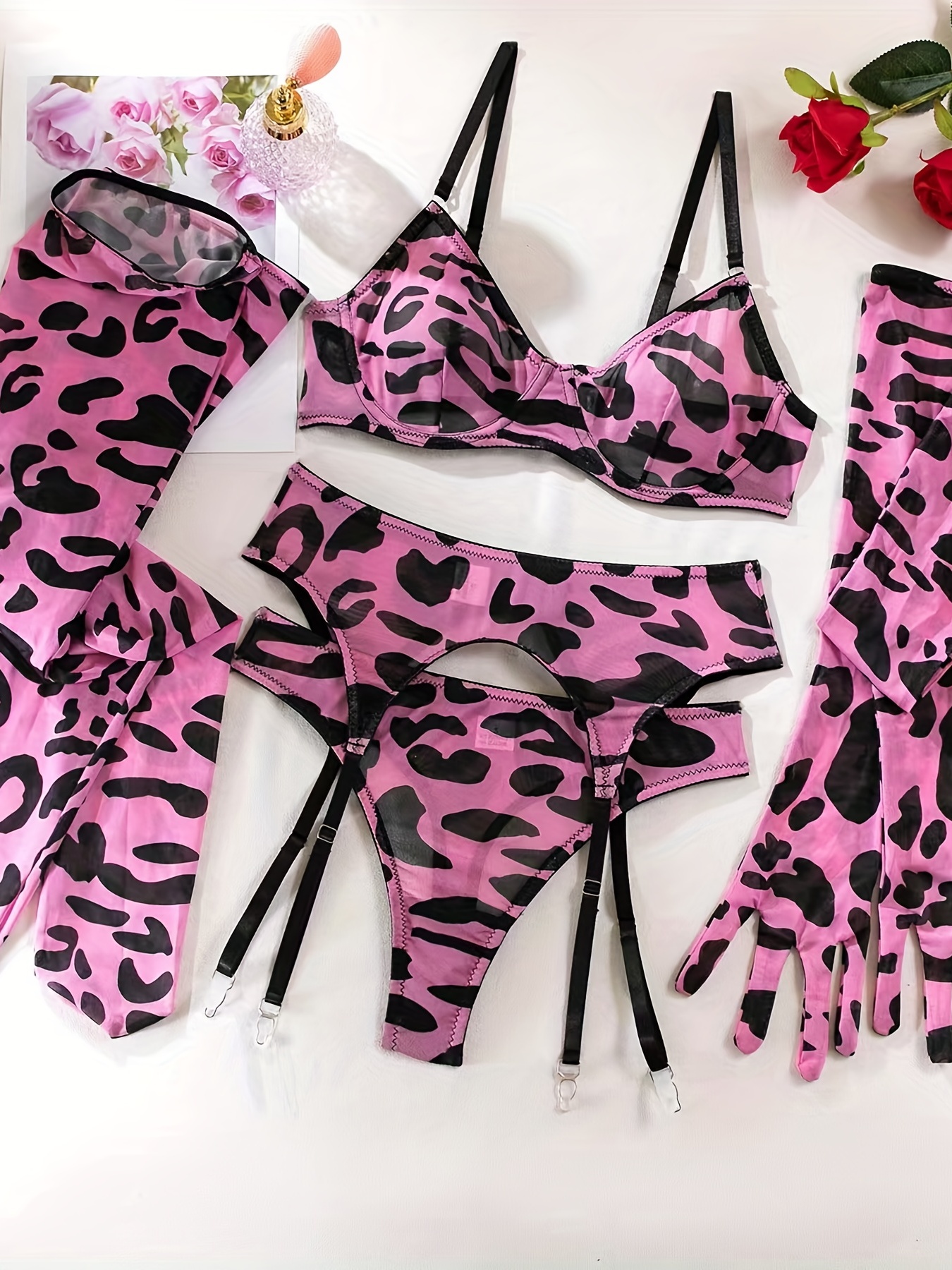 Push-Up Bra & Panty Set - Hot Pink Leopard Print – wholesalecamel