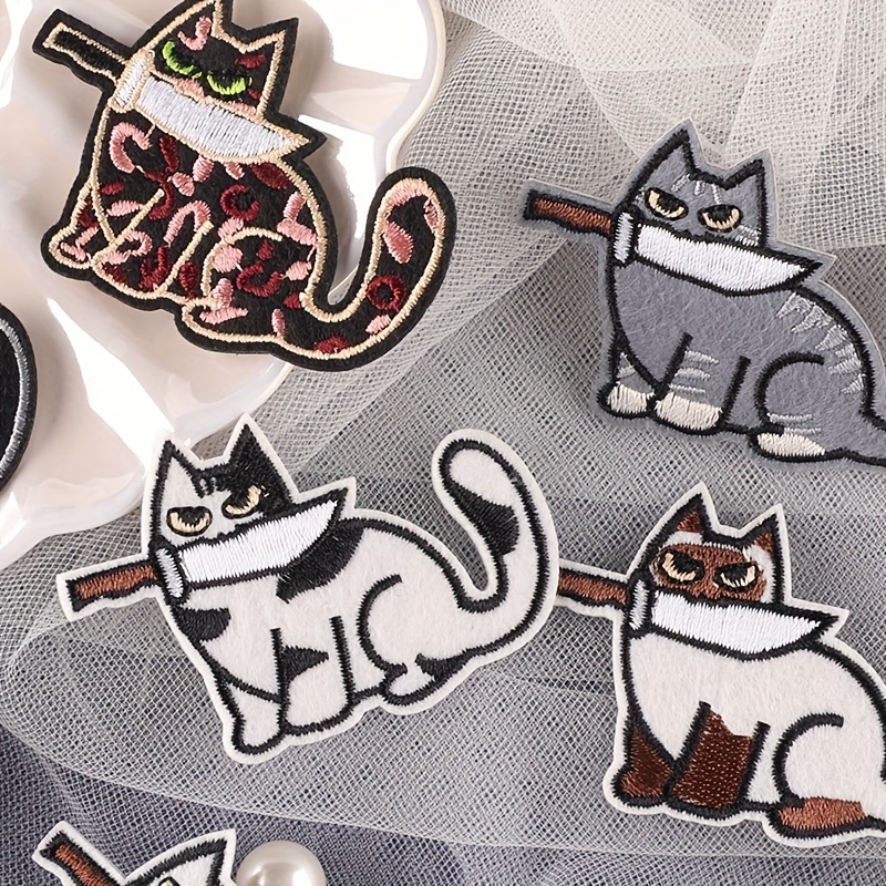 Cute Cartoon Cat Embroidered Patches Clothes Decoration Iron - Temu