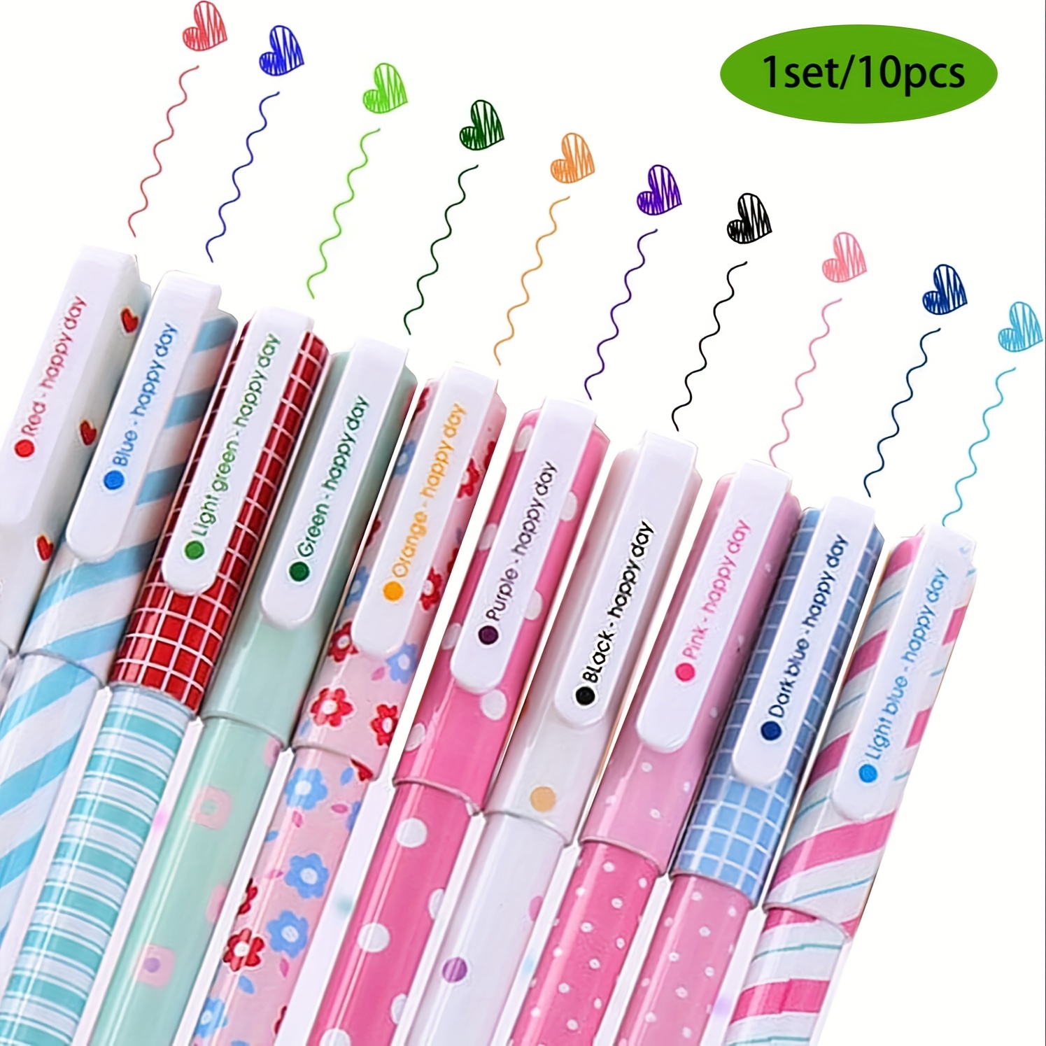 Cute Colored Pens Luminous Color Ink Pens Bullet Multicolor - Temu