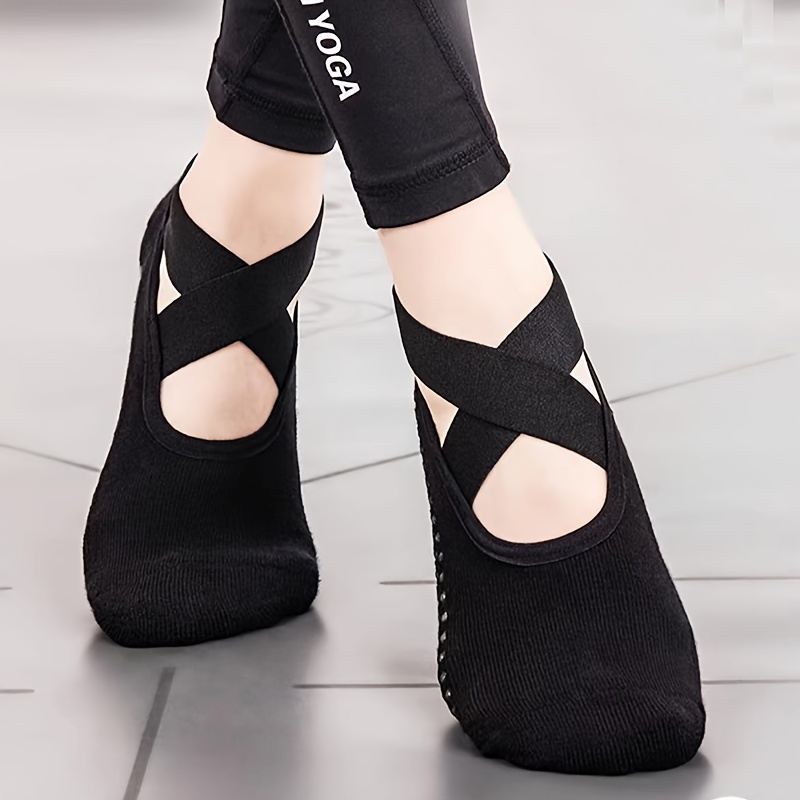 Women's Yoga Socks Non Slip Cross Strap Sports Socks Extra - Temu