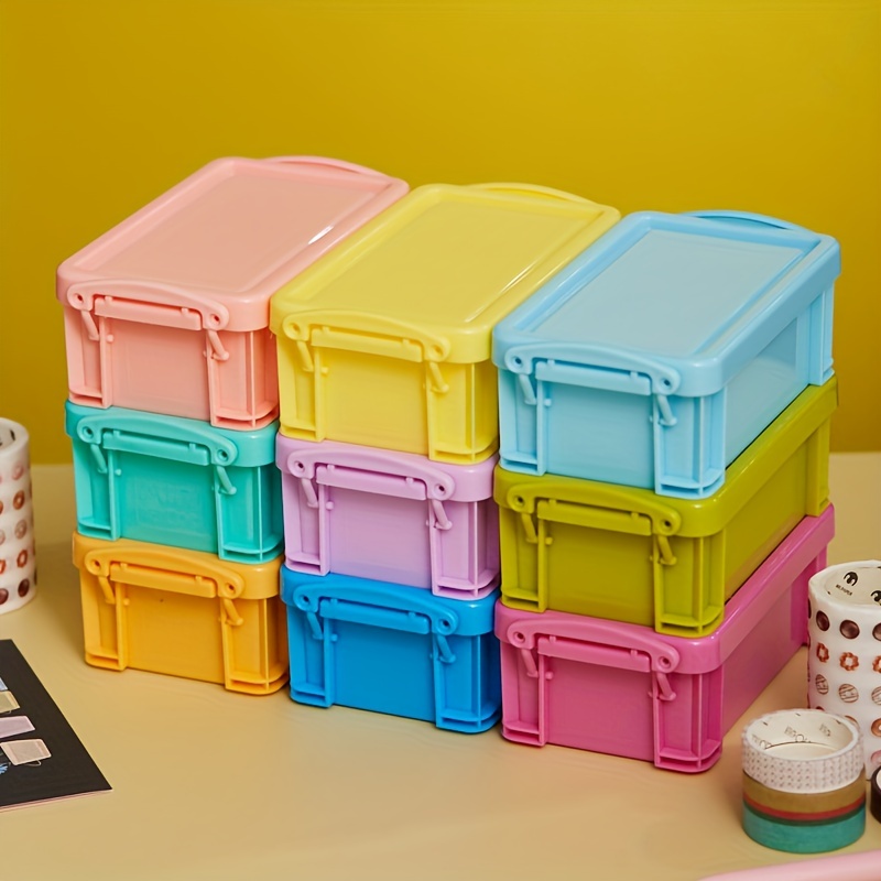 Storage box Plastic dust-proof mini storage box Stationery sundries small  items finishing desktop storage small box