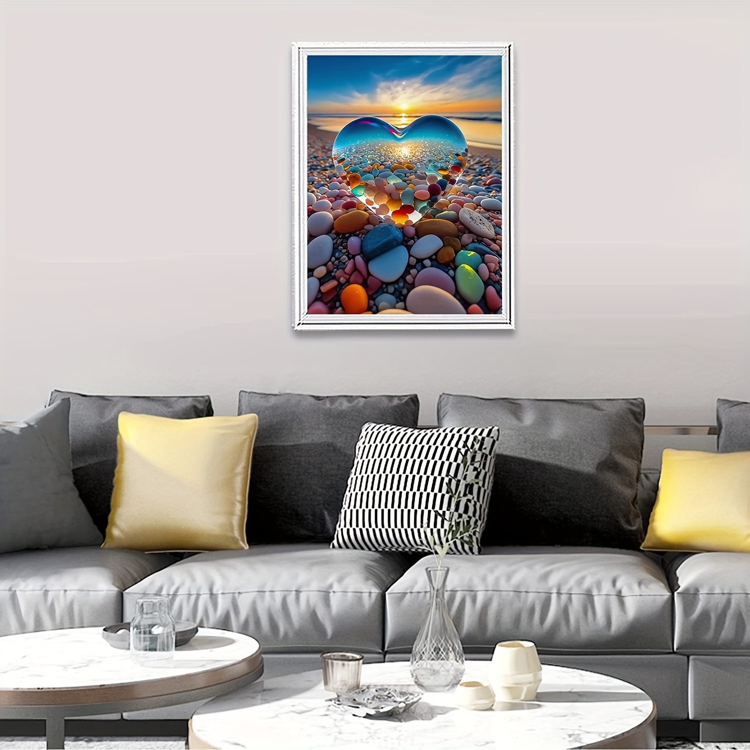 1pc 11.8x15.8in/29.97x40.13cm Love Stone 5D Diamond Painting , DIY Diamond Painting Kit Diamond Painting Picture DIY Cross Stitch Painting Kit For Home, Wall And Entryway Decoration Without Frame