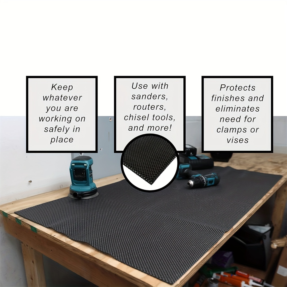 POWERTEC 71208 Non-Slip Woodworking Mat Pad, 12in x 72in – Large Liner for  Cabinet, Bathroom, Drawer, Router, and Sander
