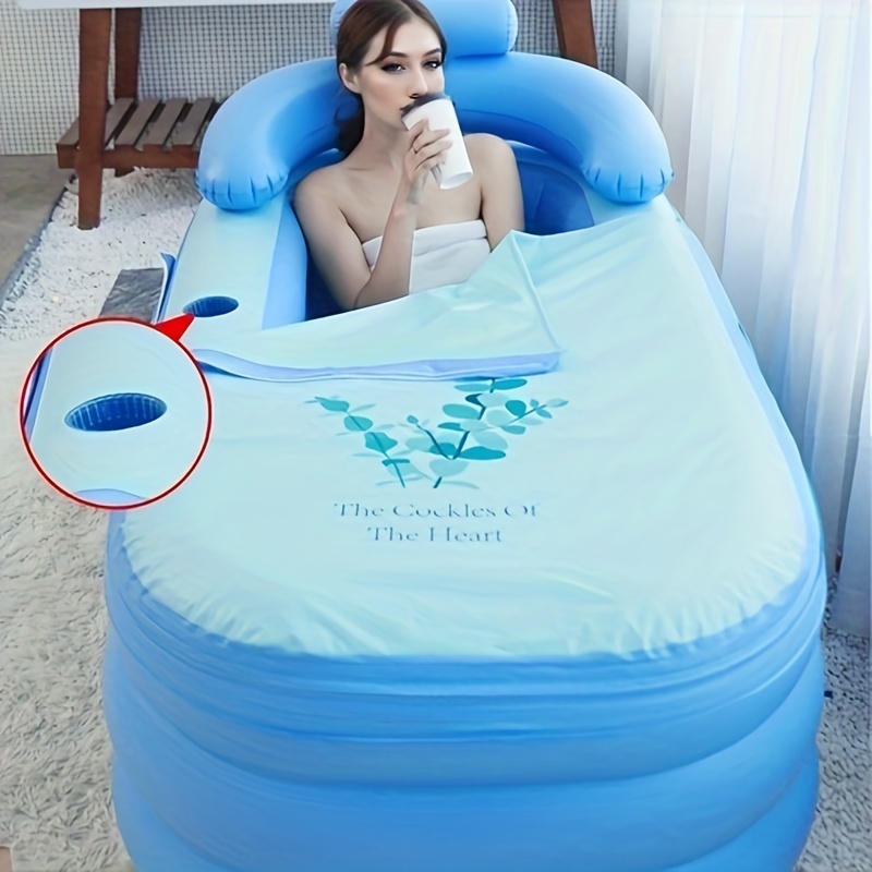 TEMU Inflatable Bathtub, Convenient And Quick Storage Thermal Bathtub, Comfortable Thickened Bathtub