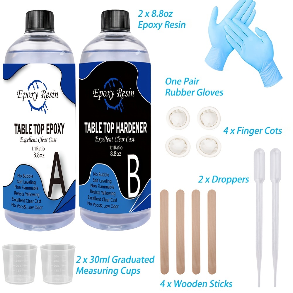 Crystal Clear Bar Table Top Epoxy Resin Coating for Wood Tabletop - 1 Gallon Kit