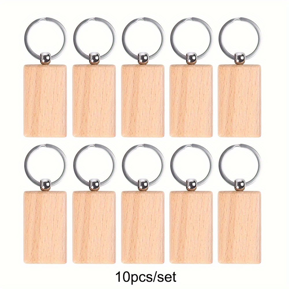 Wood Keychain Blanks 2.12 Inch x 1.18 Inch Engraving Blanks Key