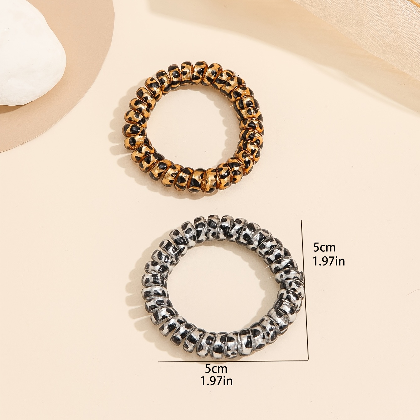 2pcs Leopard Print Hair Tie Rope Accessories