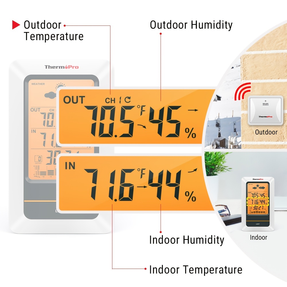 ThermoPro Digital Backlit Weather Station 150 M