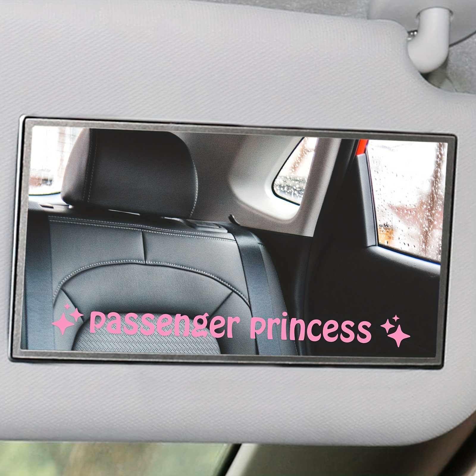Ribbons Passenger Princess Car Mirror Decal, Car Mirror Sticker, Rear View Mirror Sticker, Car Decal Sticker (White)
