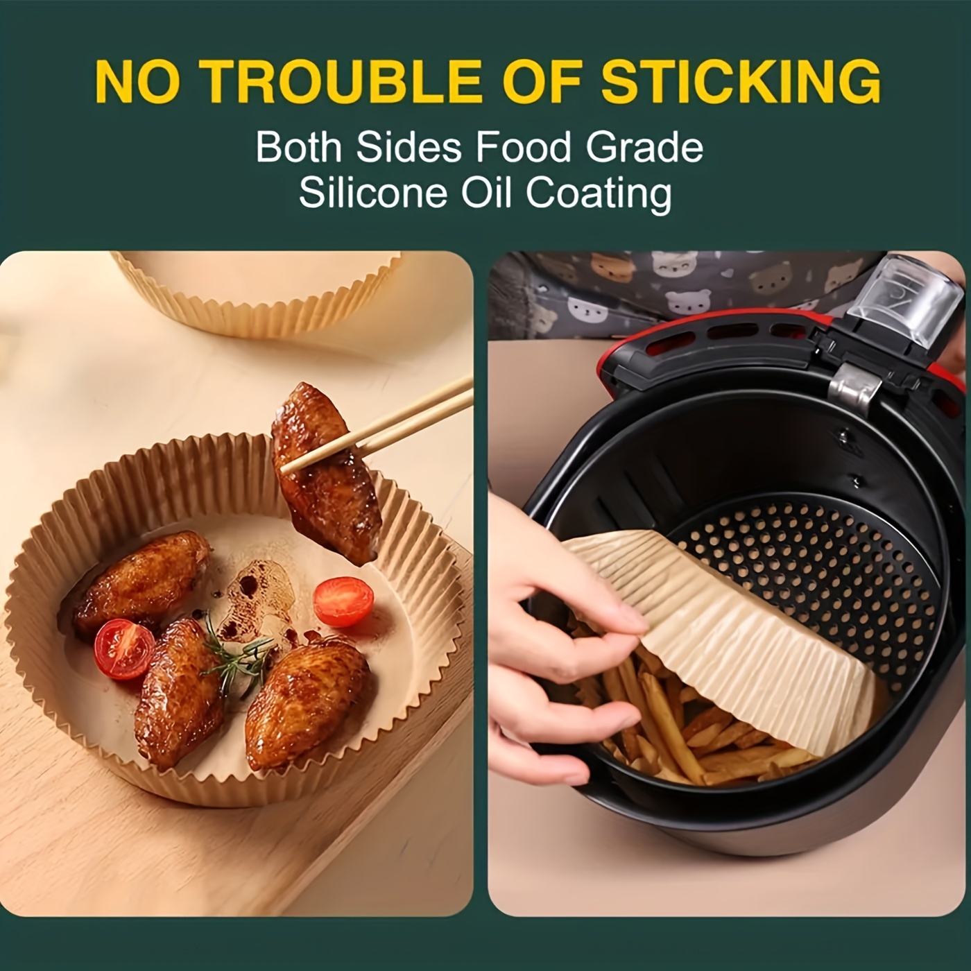 Silicone Coated Baking Airfryer Parchment Paper Liners Cooking Air Fryer  Liner Disposable Paper - China Air Fryer Paper and Air Fryer Paper Round  price