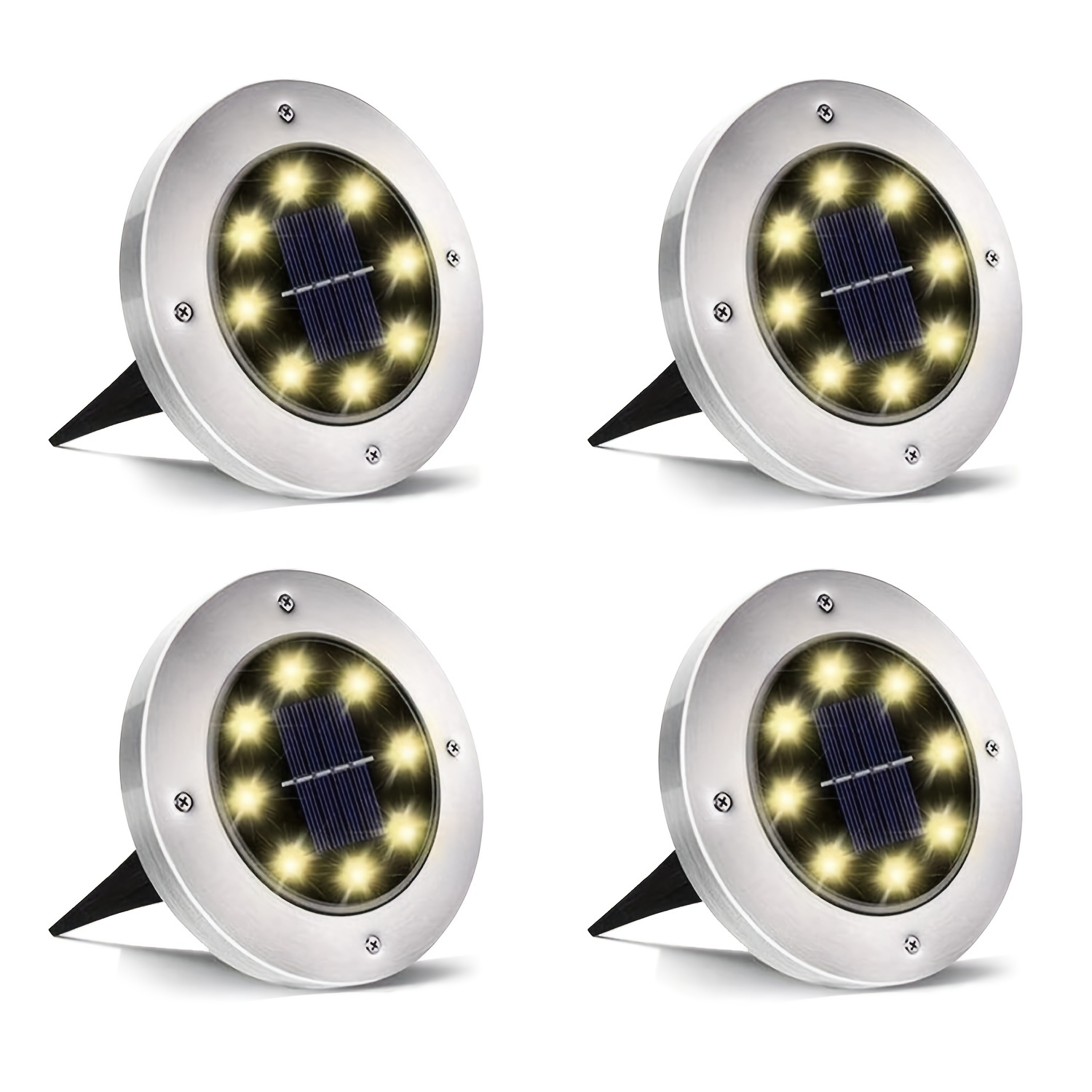 4/8/12/16pcs Solar Buried Light, Ip65 Outdoor Landscape Lights, Lights, Garden Pathway Lighting, Solar Floor Lamps, 8pcs Led Solar Ground Lights For , Courtyards, Walkways, Patios, Lawns