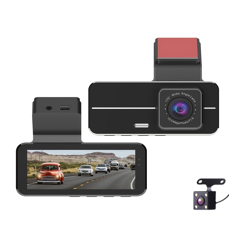 3 4 Inch Hd Car Dvr Dashcam 1080p Dash Camera Mini 2 Channel Dash