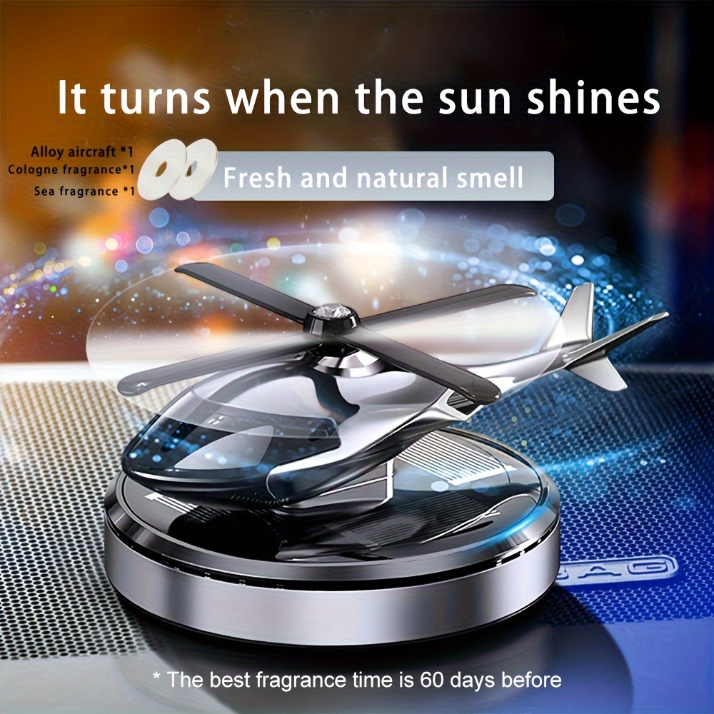 Solar Power Auto Car Rotate Aroma Air Freshener Perfume Diffuser Airplane  Model