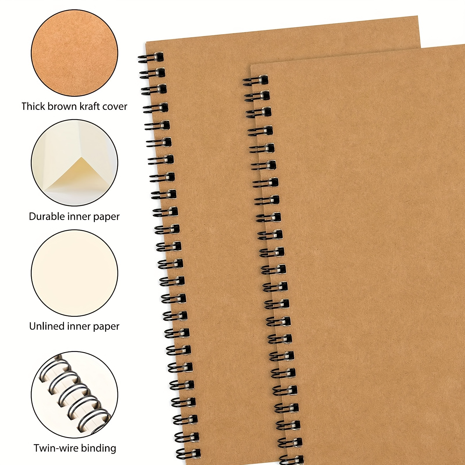 Unlined Spiral Notebook 100 Pages Blank Notebook Journal - Temu
