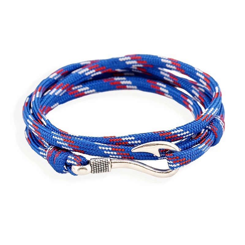 Navy Style Fishhook Bracelet Multicolor Hand Rope Accessory