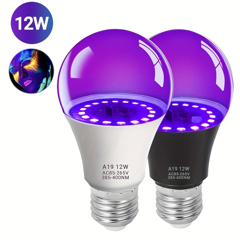 Ampoule Uv E27, 100-240V Lumière Noire Led, Lampe De Ultraviolet