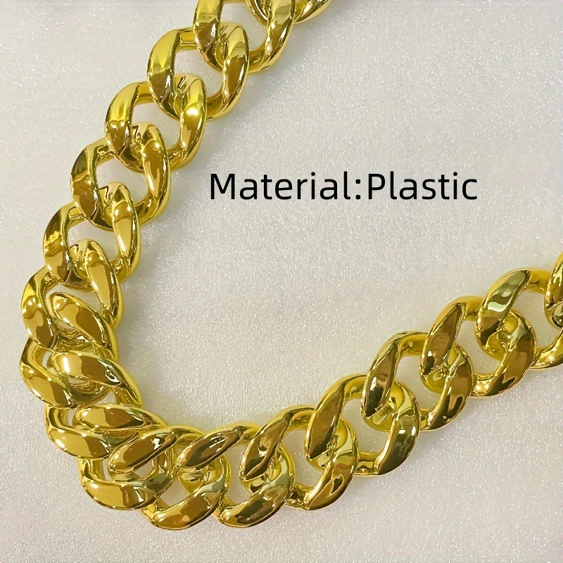 2023 Hip-hop gold thick chain necklace Men's punk large plastic chain