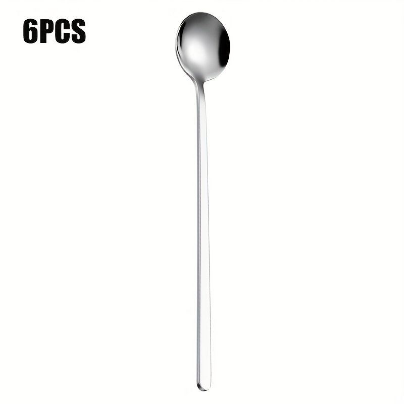 6pcs Stainless Steel Coffee Spoons Long Handle Tea Spoons