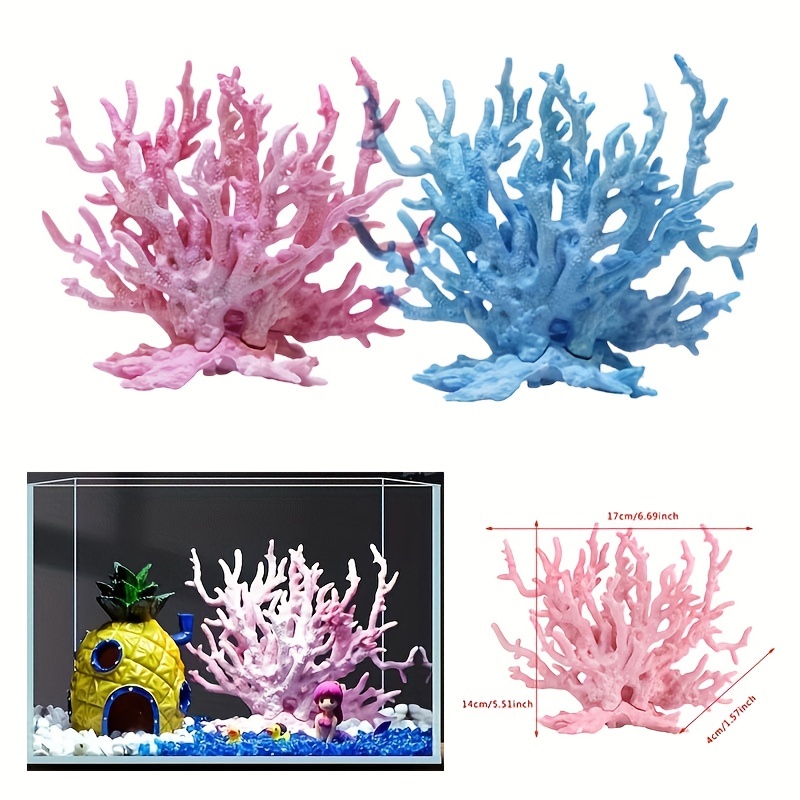 Corallo Pianta Artificiale Finta Per Decorazione Acquario Vari Colori  17x7x14 Cm 