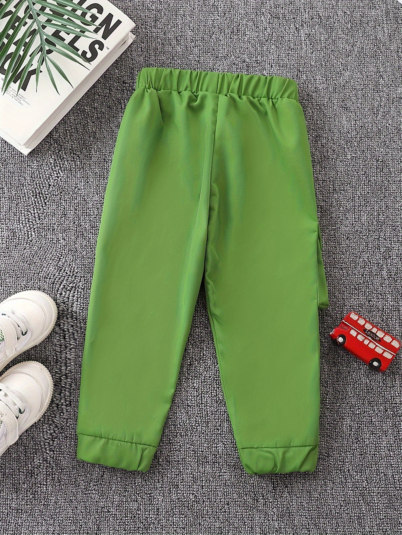 Kid's Street Style Pocket Patched Cargo Pants, Trendy Elastic Waist  Trousers, Boy's Clothes For Spring Fall