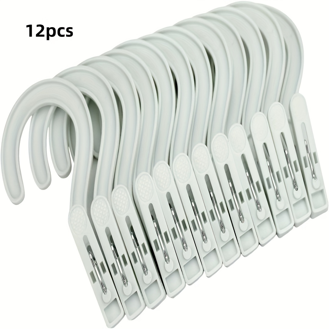 12pcs Socks Hangers Clips Drying Plastic Clips Household Small Clips Clothes  Pins Closet Hanger Organizer Heavy Duty Clothespins Hanger Clips For Closet, Buy More, Save More