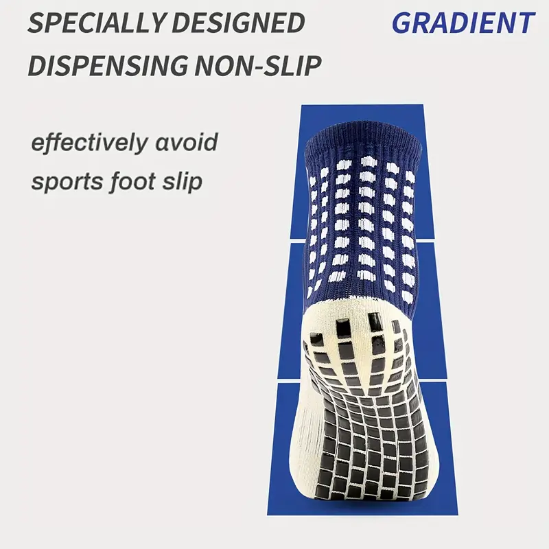 1pair mens sports socks soccer socks non slip thickened football socks grip crew socks details 5
