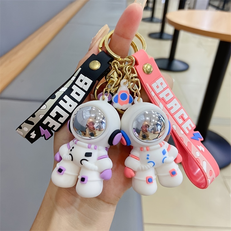 Fashion Cartoon Space Astronaut Keychain Female Cute Creative Epoxy  Astronaut Key Chain Ring Bag Charm Pendant Birthday Gift