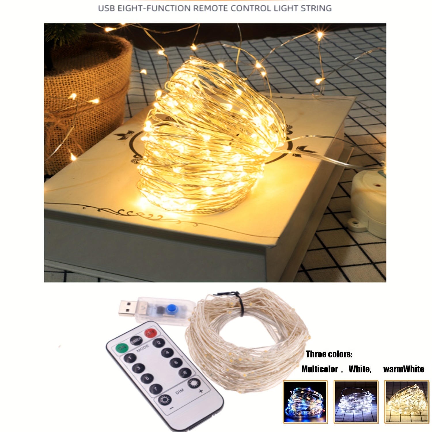 1 Guirlande Lumineuse LED Intelligente 100 LED USB - Temu France